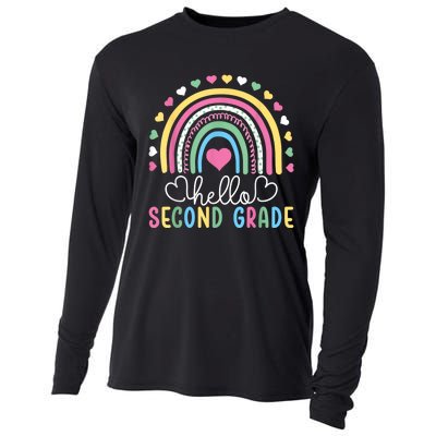 Hello 2nd Second Grade Teacher Cooling Performance Long Sleeve Crew