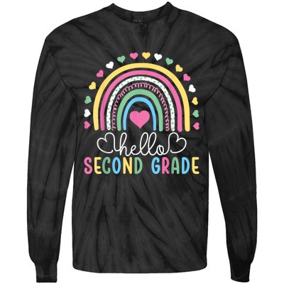 Hello 2nd Second Grade Teacher Tie-Dye Long Sleeve Shirt