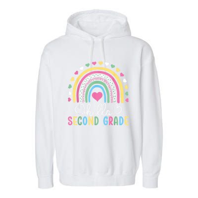 Hello 2nd Second Grade Teacher Garment-Dyed Fleece Hoodie