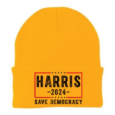 Harris 2024 Save Democracy Election Knit Cap Winter Beanie