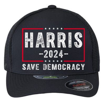 Harris 2024 Save Democracy Election Flexfit Unipanel Trucker Cap