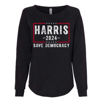 Harris 2024 Save Democracy Election Womens California Wash Sweatshirt