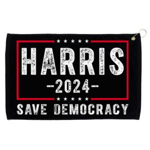 Harris 2024 Save Democracy Election Grommeted Golf Towel