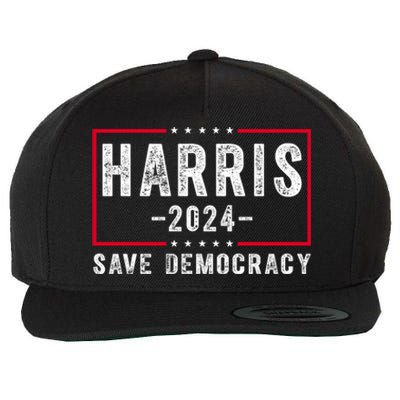 Harris 2024 Save Democracy Election Wool Snapback Cap