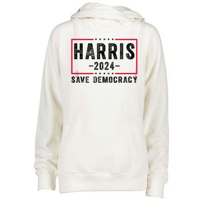 Harris 2024 Save Democracy Election Womens Funnel Neck Pullover Hood