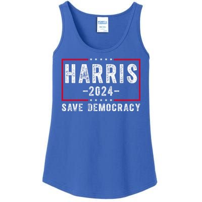 Harris 2024 Save Democracy Election Ladies Essential Tank