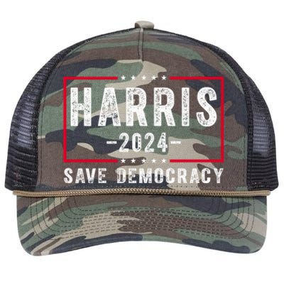 Harris 2024 Save Democracy Election Retro Rope Trucker Hat Cap