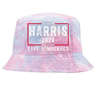 Harris 2024 Save Democracy Election Tie-Dyed Bucket Hat