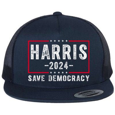 Harris 2024 Save Democracy Election Flat Bill Trucker Hat