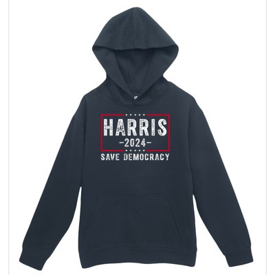 Harris 2024 Save Democracy Election Urban Pullover Hoodie