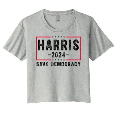 Harris 2024 Save Democracy Election Women's Crop Top Tee