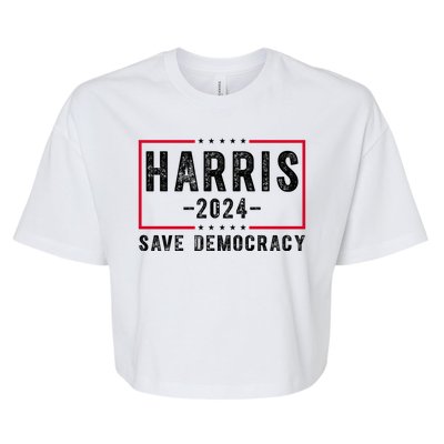 Harris 2024 Save Democracy Election Bella+Canvas Jersey Crop Tee