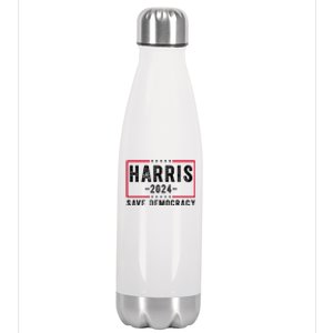 Harris 2024 Save Democracy Election Stainless Steel Insulated Water Bottle