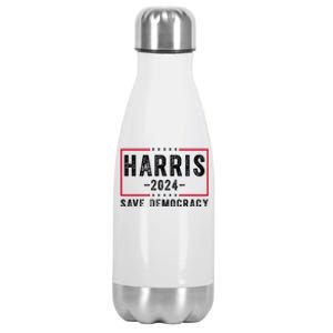 Harris 2024 Save Democracy Election Stainless Steel Insulated Water Bottle