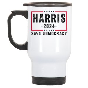 Harris 2024 Save Democracy Election Stainless Steel Travel Mug