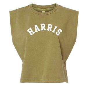 Harris 2024 Simple Curved Font Democrat Kamala Harris 2024 Gift Garment-Dyed Women's Muscle Tee