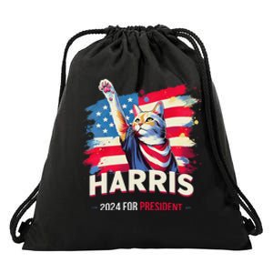 Harris 2024 Save Democratic Kamala Harris Cat Ladies 2024 Drawstring Bag