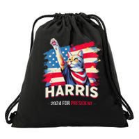 Harris 2024 Save Democratic Kamala Harris Cat Ladies 2024 Drawstring Bag