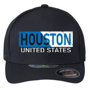 Houston 2 Tone Block Logo Flexfit Unipanel Trucker Cap