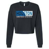 Houston 2 Tone Block Logo Cropped Pullover Crew