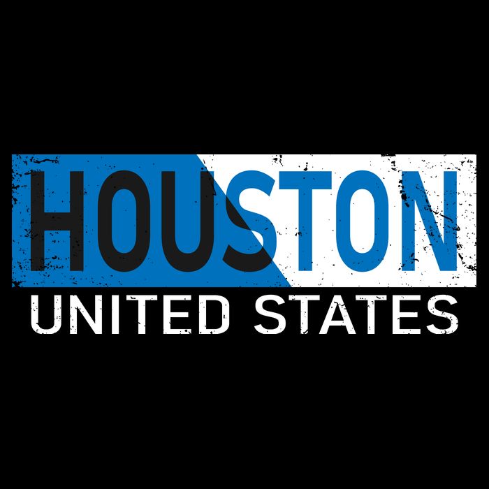 Houston 2 Tone Block Logo Cropped Pullover Crew