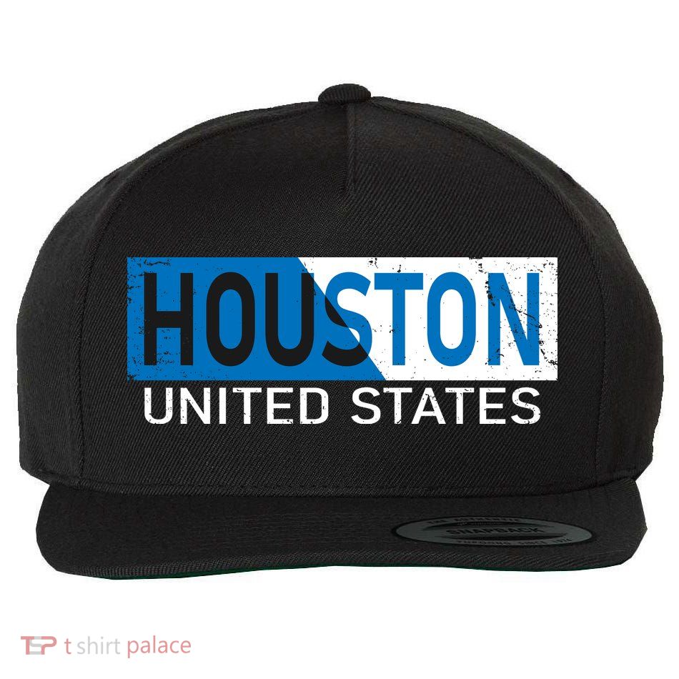 Houston 2 Tone Block Logo Wool Snapback Cap