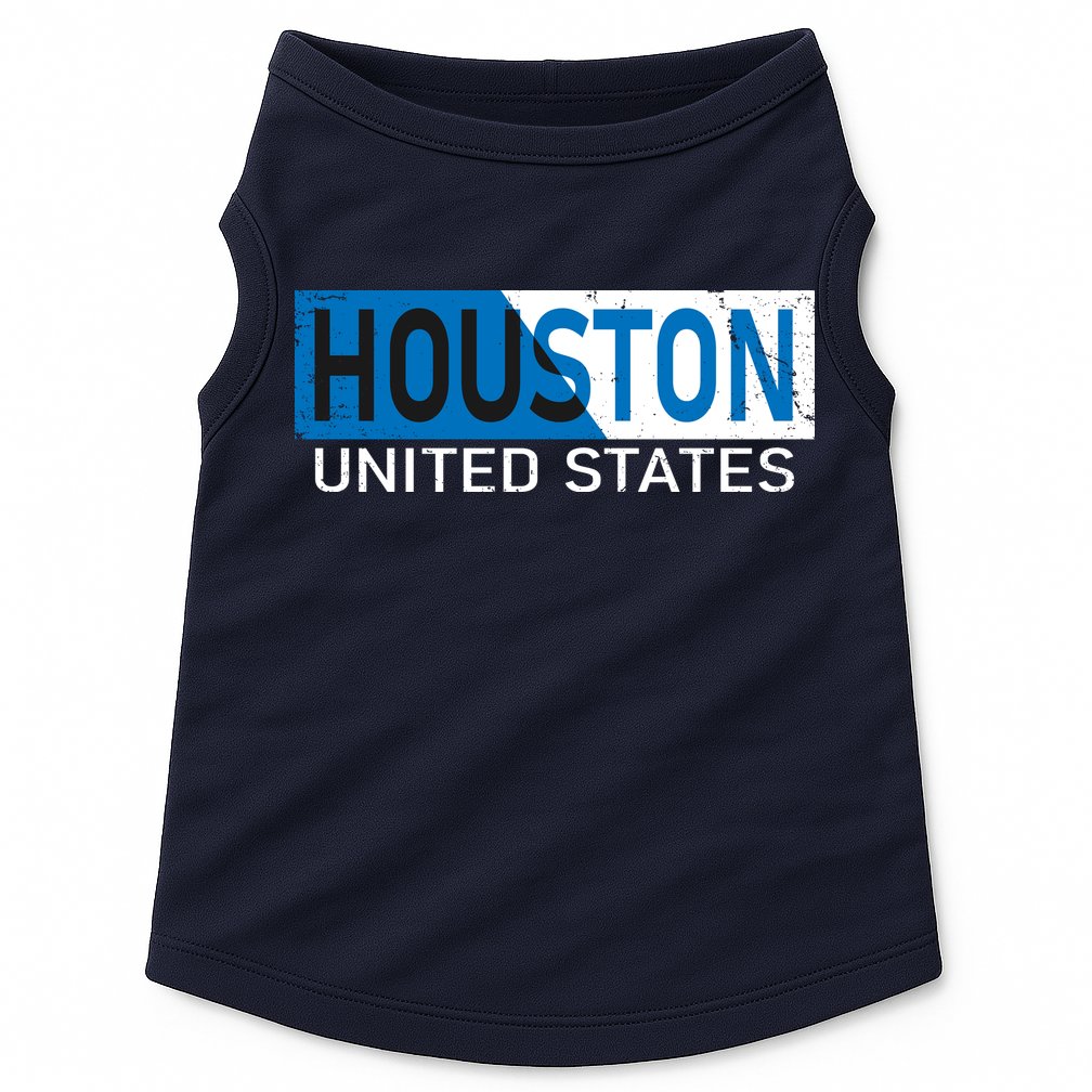 Houston 2 Tone Block Logo Doggie Tank