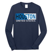 Houston 2 Tone Block Logo Long Sleeve Shirt