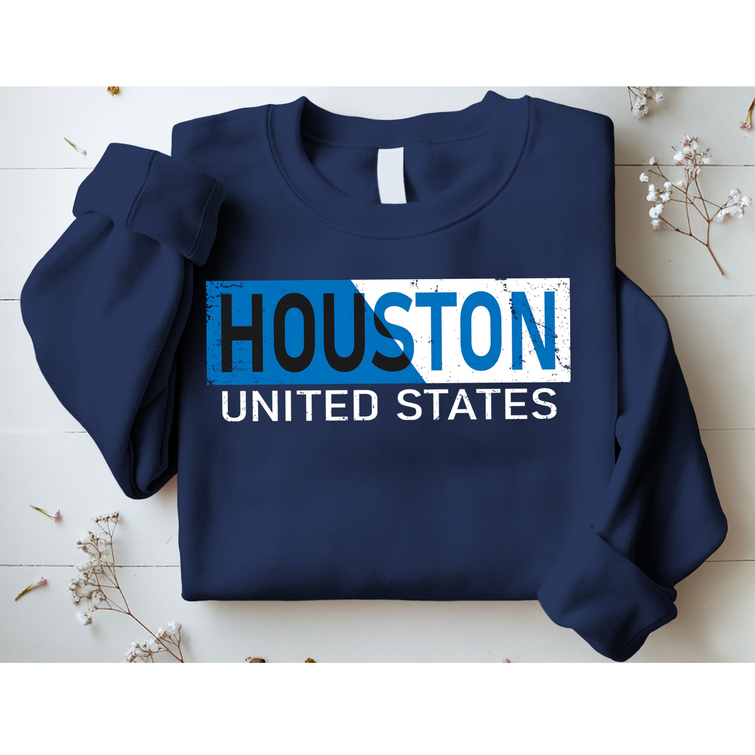 Houston 2 Tone Block Logo Sweatshirt