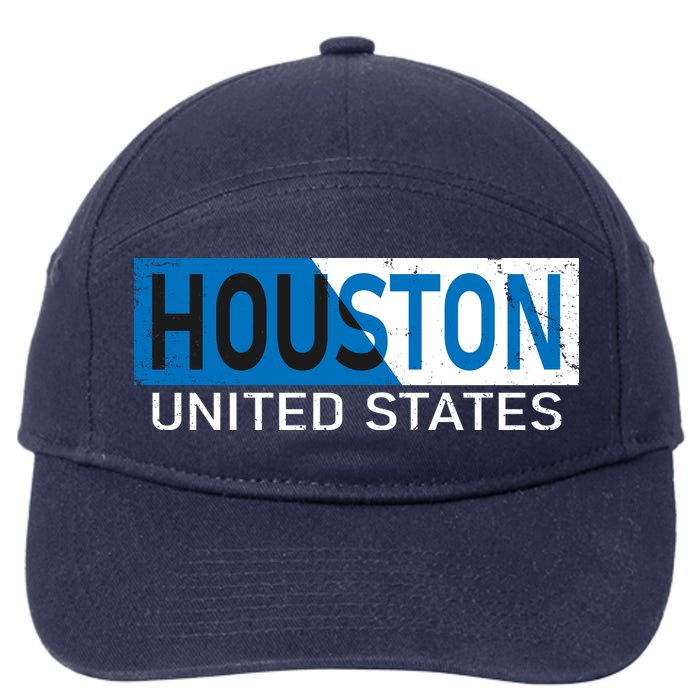 Houston 2 Tone Block Logo 7-Panel Snapback Hat