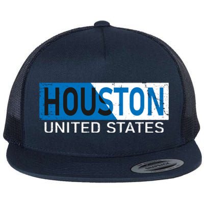 Houston 2 Tone Block Logo Flat Bill Trucker Hat