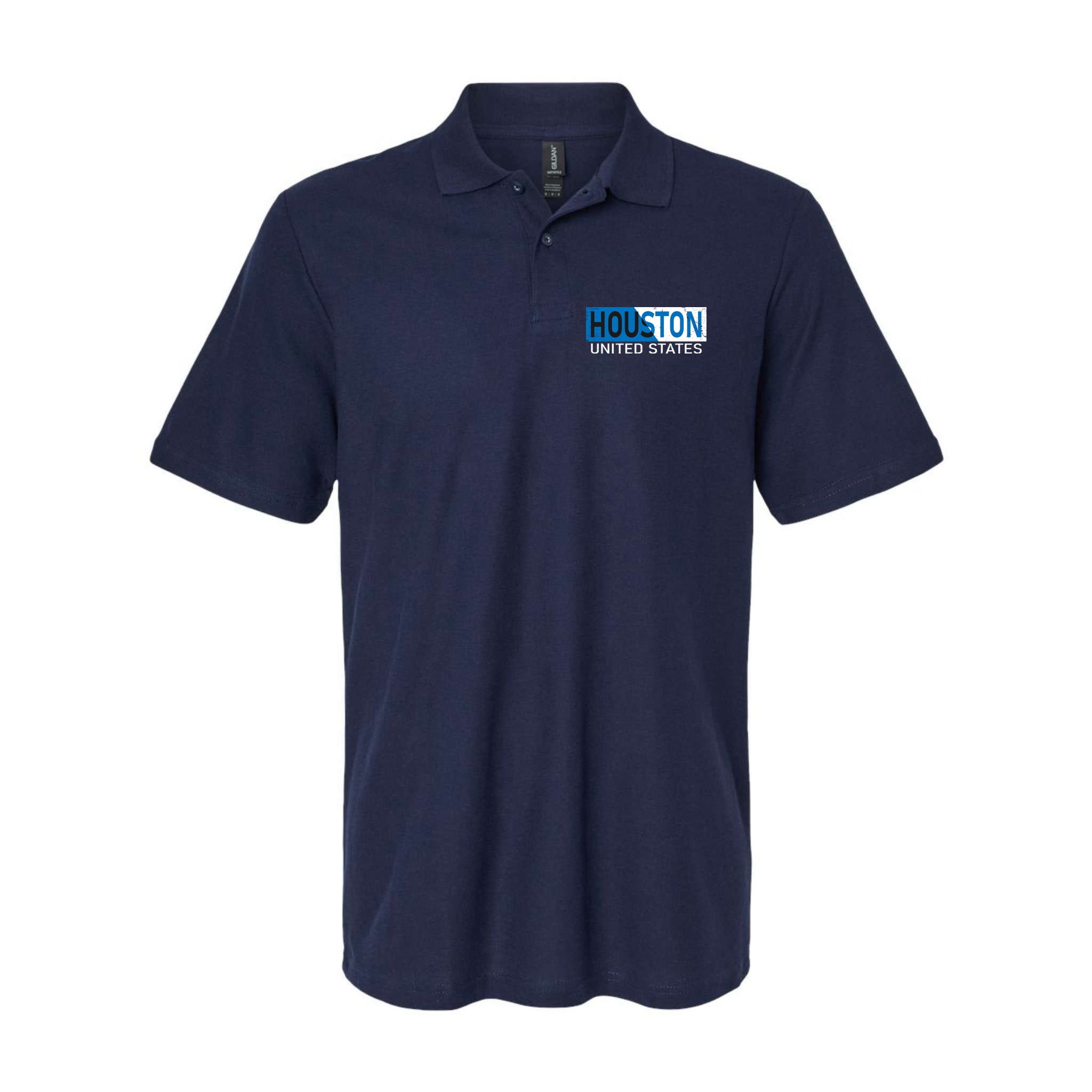 Houston 2 Tone Block Logo Polo