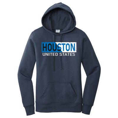 Houston 2 Tone Block Logo Women's Pullover Hoodie