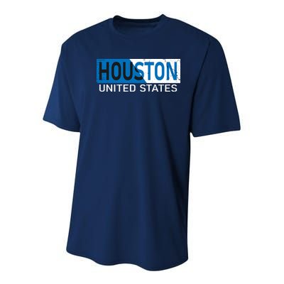 Houston 2 Tone Block Logo Youth Performance Sprint T-Shirt