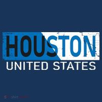 Houston 2 Tone Block Logo Poster