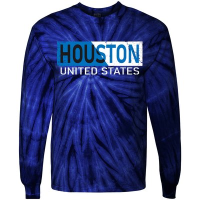 Houston 2 Tone Block Logo Tie-Dye Long Sleeve Shirt
