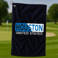 Houston 2 Tone Block Logo Golf Towel