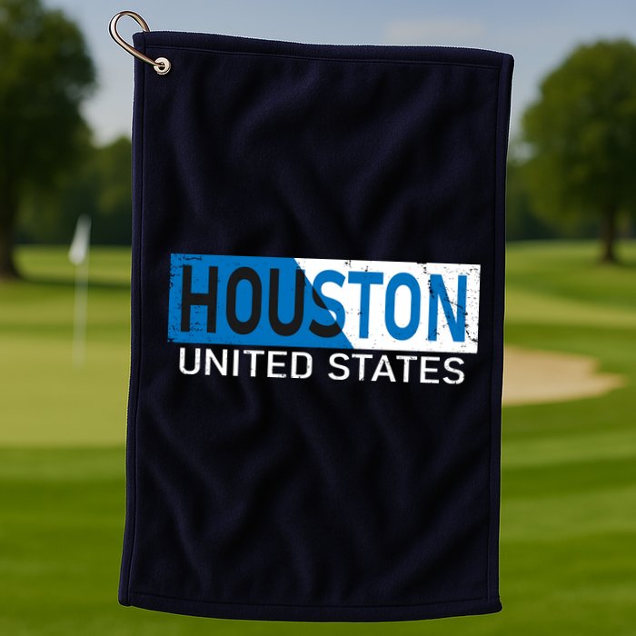 Houston 2 Tone Block Logo Golf Towel