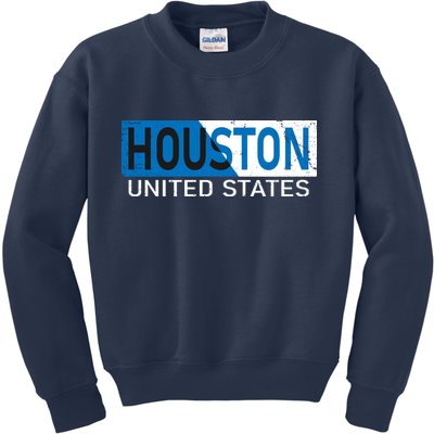 Houston 2 Tone Block Logo Kids Sweatshirt