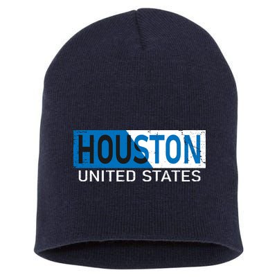 Houston 2 Tone Block Logo Short Acrylic Beanie