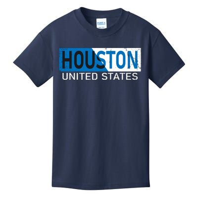 Houston 2 Tone Block Logo Kids T-Shirt