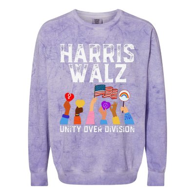 Harriswaltz 2024 Unity Over Division Colorblast Crewneck Sweatshirt