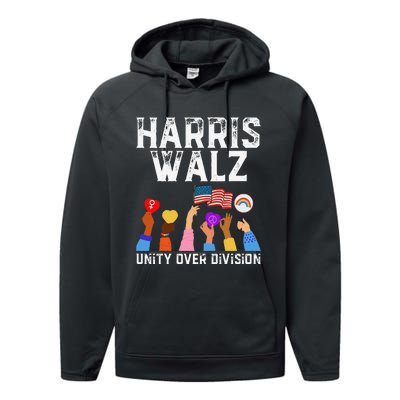 Harriswaltz 2024 Unity Over Division Performance Fleece Hoodie