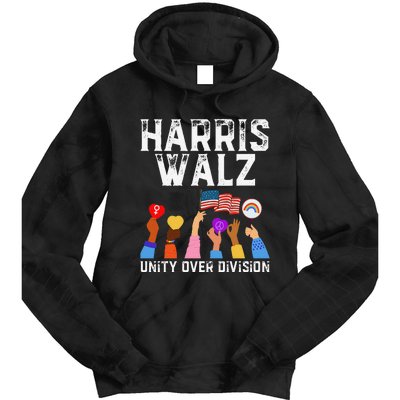 Harriswaltz 2024 Unity Over Division Tie Dye Hoodie