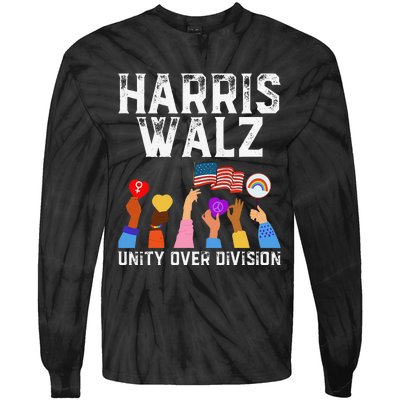 Harriswaltz 2024 Unity Over Division Tie-Dye Long Sleeve Shirt