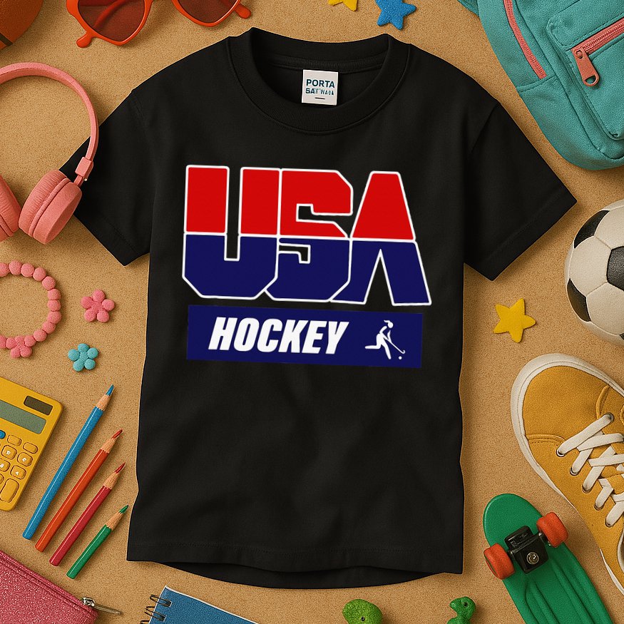 Hockey 2024 Usa Team Kids T-Shirt