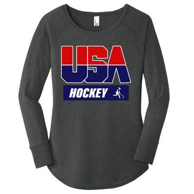 Hockey 2024 Usa Team Women's Perfect Tri Tunic Long Sleeve Shirt