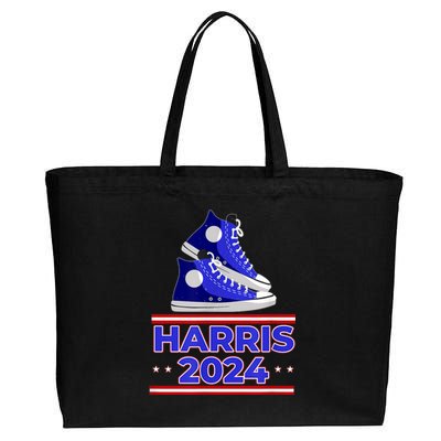 Harris 2024 Vote President Kamala Election Sneakers Meme Cotton Canvas Jumbo Tote