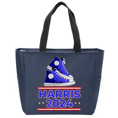 Harris 2024 Vote President Kamala Election Sneakers Meme Zip Tote Bag