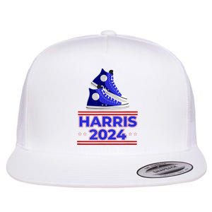 Harris 2024 Vote President Kamala Election Sneakers Meme Flat Bill Trucker Hat